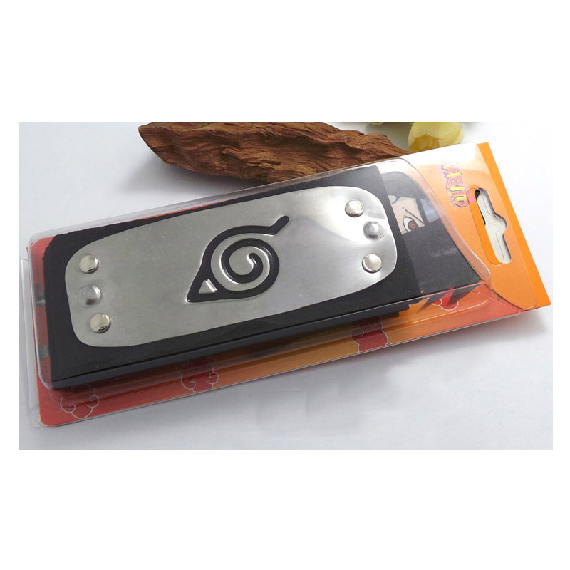 Naruto Anime Peripheral Cosplay Headband Guard Forehead Konoha Logo Naruto Guard Forehead Headband Itachi Black