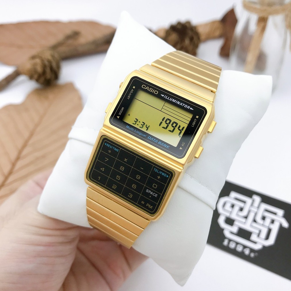 Đồng hồ nam Casio DBC-611-1 / DBC-611G-1 Data Bank, máy tính 8 chữ số, dây thép không gỉ, size 33,1mm, hàng chính hãng | BigBuy360 - bigbuy360.vn