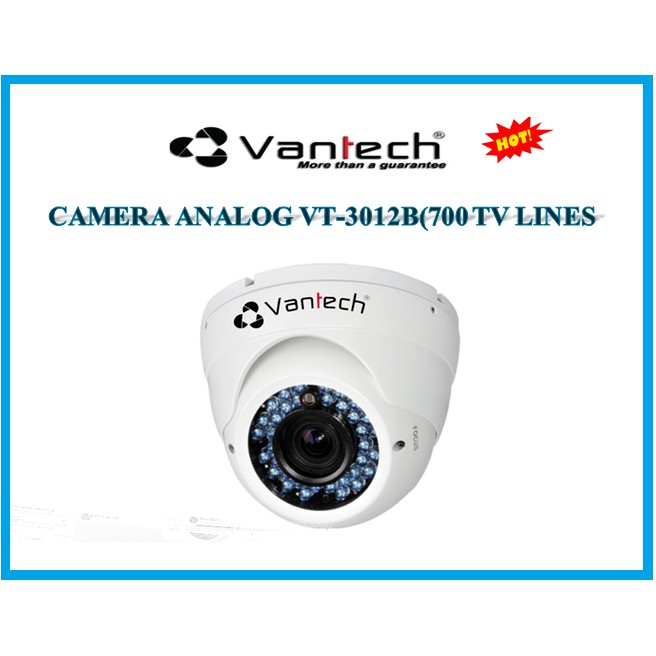 Camera DOME VANTECH VT-3012B,Độ phân giải cao: 700 TV Lines.