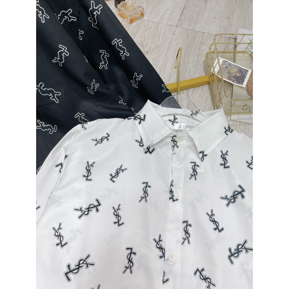 Áo sơ mi chữ YLS cao cấp áo sơ mi nữ form rộng dài tay