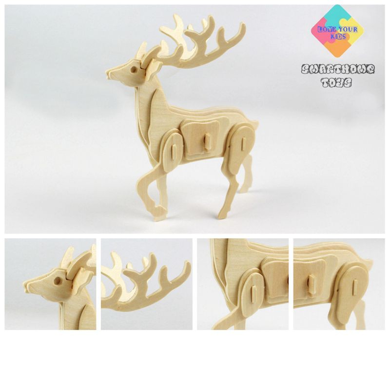 Đồ Chơi Lắp Ghép - Mô Hình Gỗ 3D Loài Động Vật Trang Trí Bàn Học Theo Phương Pháp Giáo Dục Stem Cho Bé - SmartHome Toys