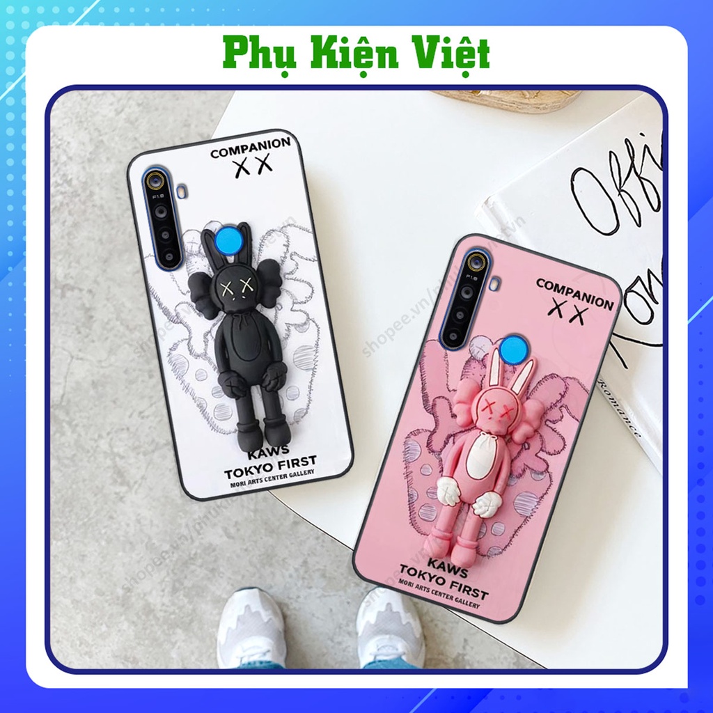 Ốp lưng Realme 5 / 5 Pro / C3 in hình hiệu ứng 3D gấu, kaws, chuột dễ thương