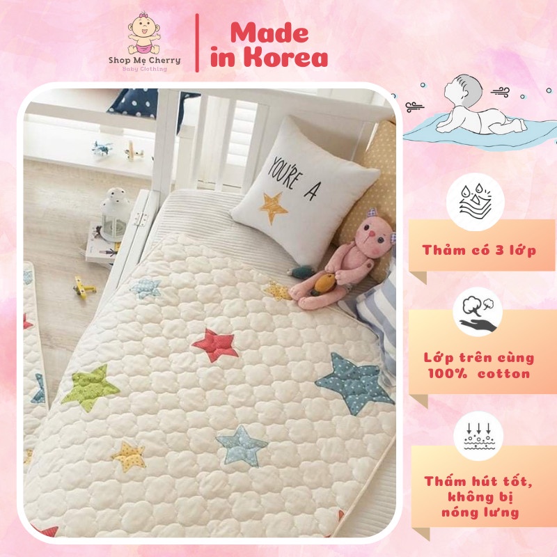 Thảm Chống Thấm Cao Cấp DECOONE Cho Bé Nhập Trực Tiếp Từ Hàn Quốc, Mẫu Ngôi Sao Vàng