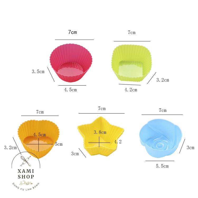 Khuôn Bánh Muffin Silicon Cupcake Làm Bánh Nhiều Màu Xamishop