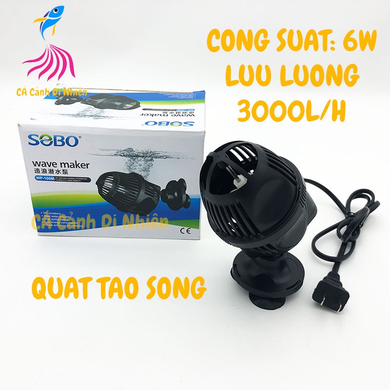 Quạt máy thổi luồng, tạo sóng 1 đầu cho hồ cá SOBO 100M WP-100M 6W