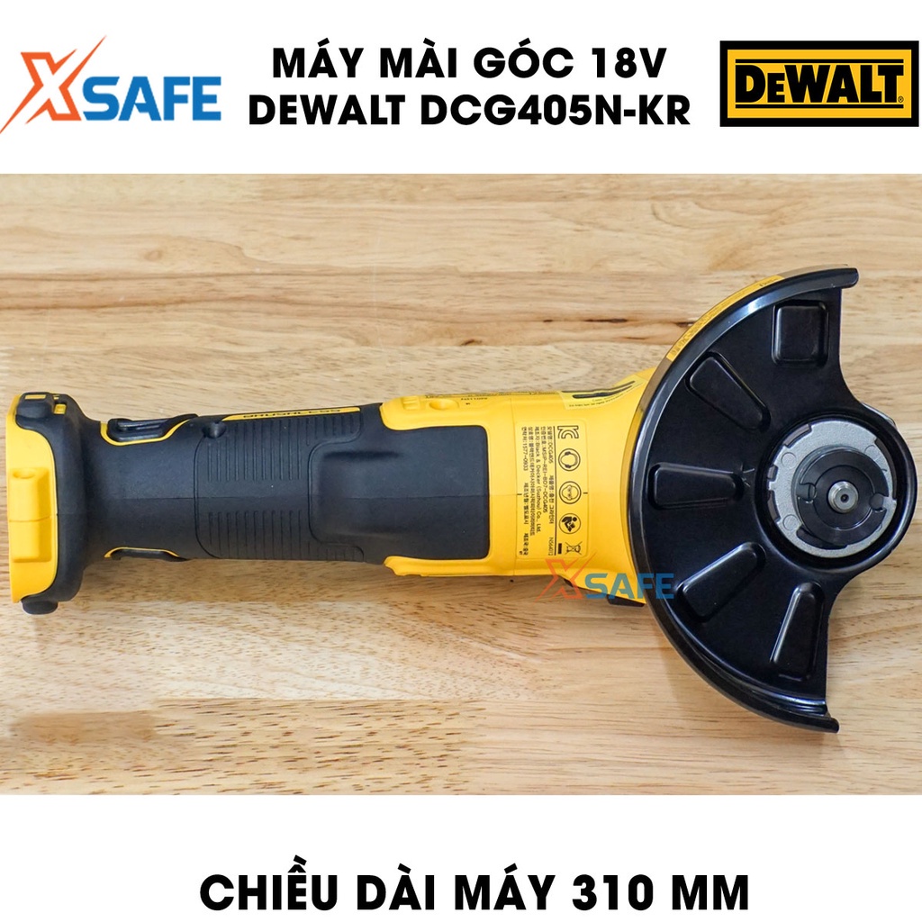 Máy mài góc 18V Max DEWALT DCG405N-KR Máy mài cầm tay DeWalt, trang bị đèn LED làm việc, động cơ không chổi than