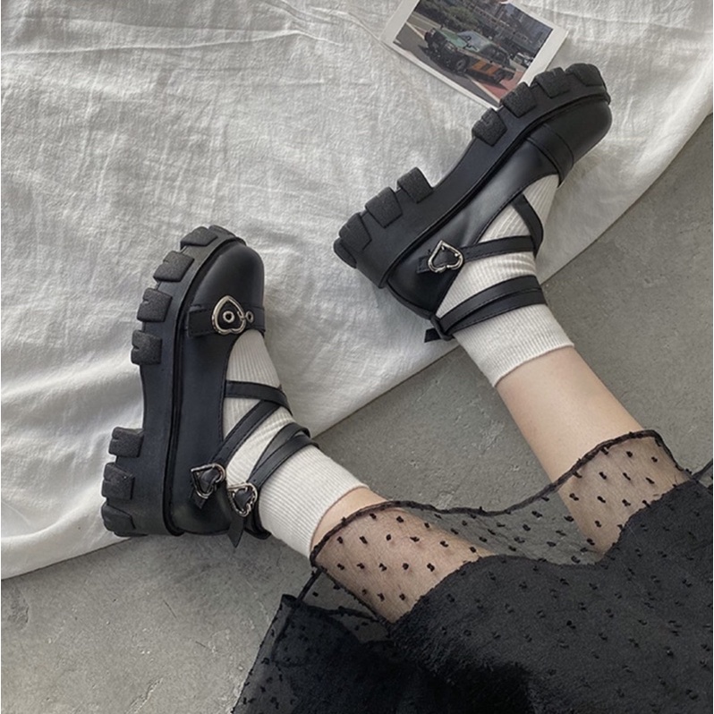 Giày sục Mary Jane phong cách Nhật Bản, phong cách Lolita thời trang dành cho nữ