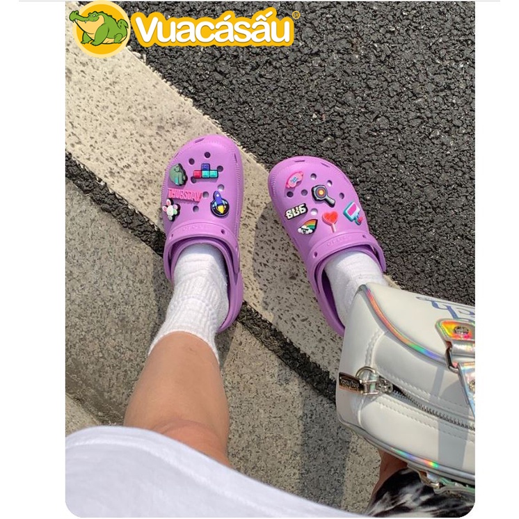 Dép CROCS CLASSIC CLOG Nam Nữ màu Tím, Siêu Mềm Nhẹ và Êm Ái, chống trơn trượt, đi mưa - Vua Cá Sấu