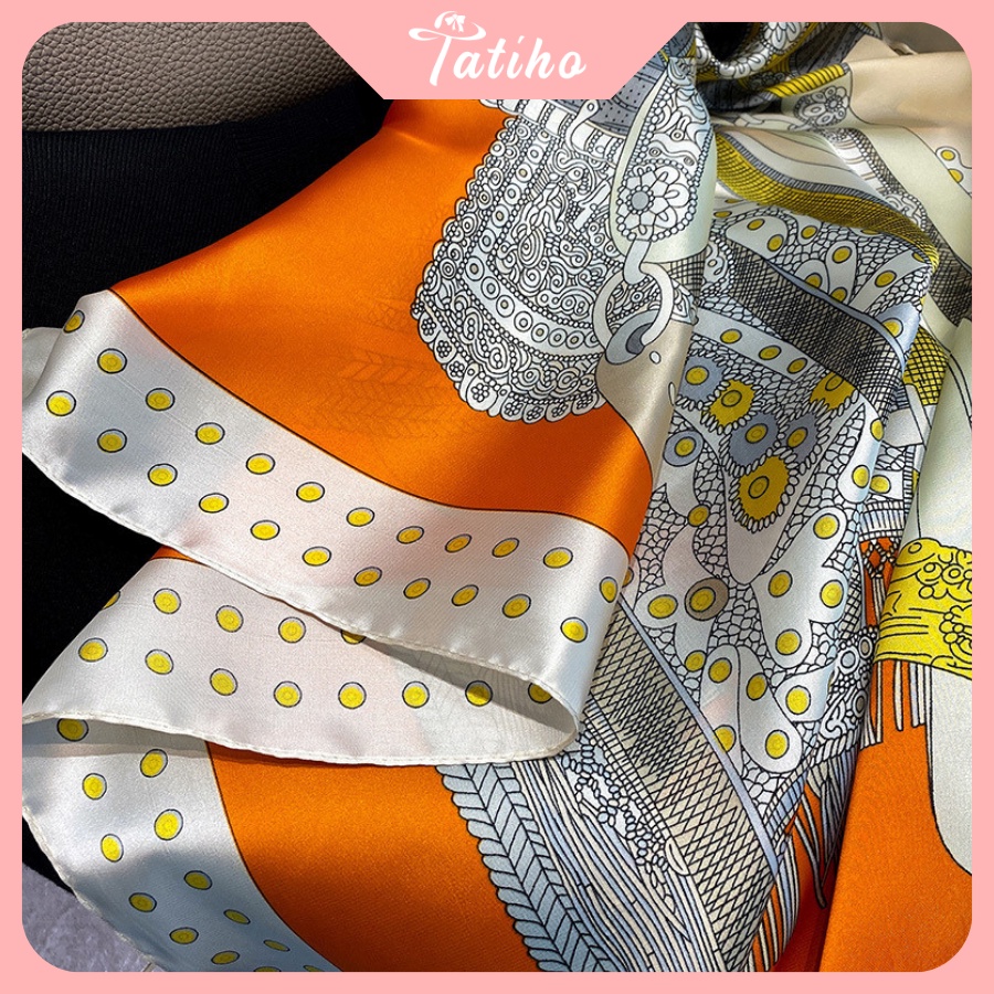 [Hàng Xịn, Giá Tốt] Khăn Choàng Quàng Cổ Lụa Cao Cấp Yên Ngựa Sang Trọng - Chất Liệu Silk  - 90x180cm - Mã KS015