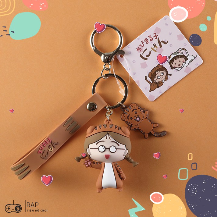 Móc khóa, móc túi hoạt hình Maruko cute dễ thương dùng làm quà tặng, dây treo balo túi xách ví cầm tay  - Ráp