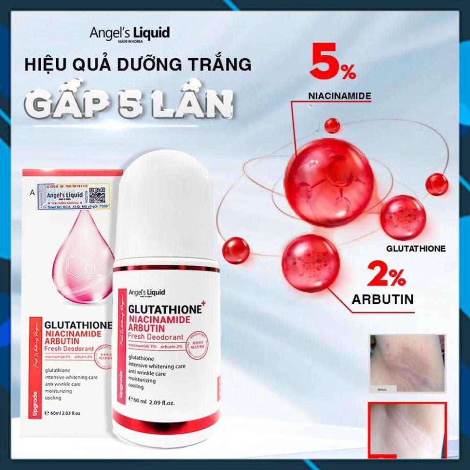 Lăn nách mờ thâm, dưỡng trắng da Angel's Liquid Glutathion plus Niacinamide 60ml Hàn