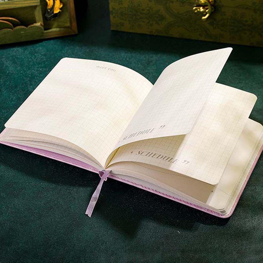 Sổ Nhật Ký Bìa Giấy Họa Tiết Mặt Trăng Rỗng Nhẹ Kiểu Hàn Quốc Thanh Lịch