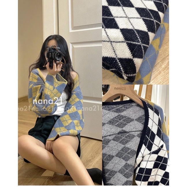 [HÀNG SẴN]ÁO KHOÁC cadigan croptop tay bồng quả trám hàng Quảng Châu | BigBuy360 - bigbuy360.vn