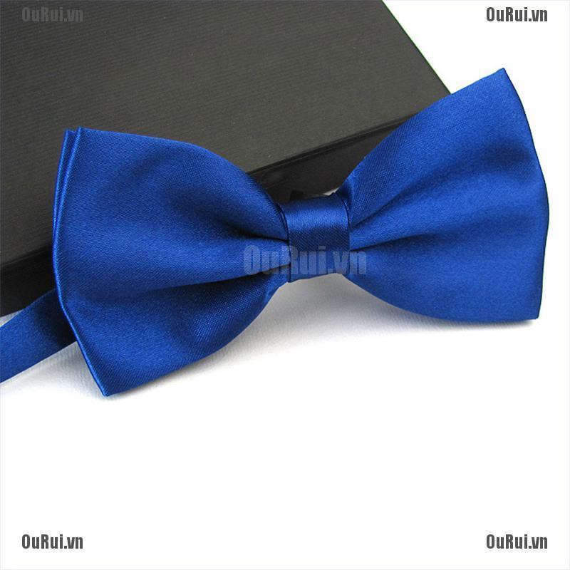 Cà Vạt Nơ Satin Màu Trơn Cổ Điển Có Thể Điều Chỉnh Kích Cỡ Cho Nam