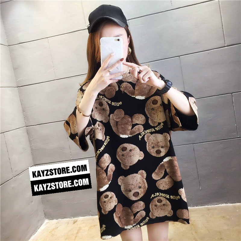 [FREESHIP] Áo Thun Form Rộng Tay Lỡ Unisex KAYZ Gấu Nâu Màu Đen | BigBuy360 - bigbuy360.vn