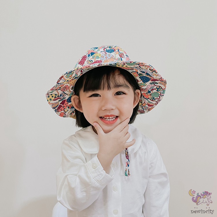 Nón Bucket Hoạ Tiết Hoạt Hình Phong Cách Hàn Quốc Thời Trang Cho Bé