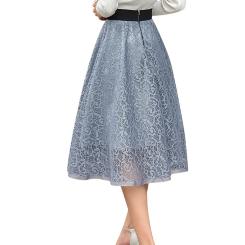 Chân váy chữ A đắp ren hoa vintage cho nữ | BigBuy360 - bigbuy360.vn