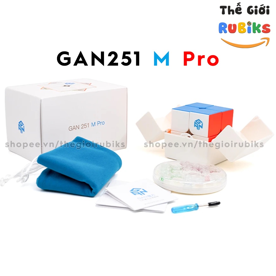 MỚI 2021 GAN 251 M Pro / Leap / Air . Rubik 2x2 GAN251 M Pro Leap Có Nam Châm Cao Cấp Hãng GAN CUBE.