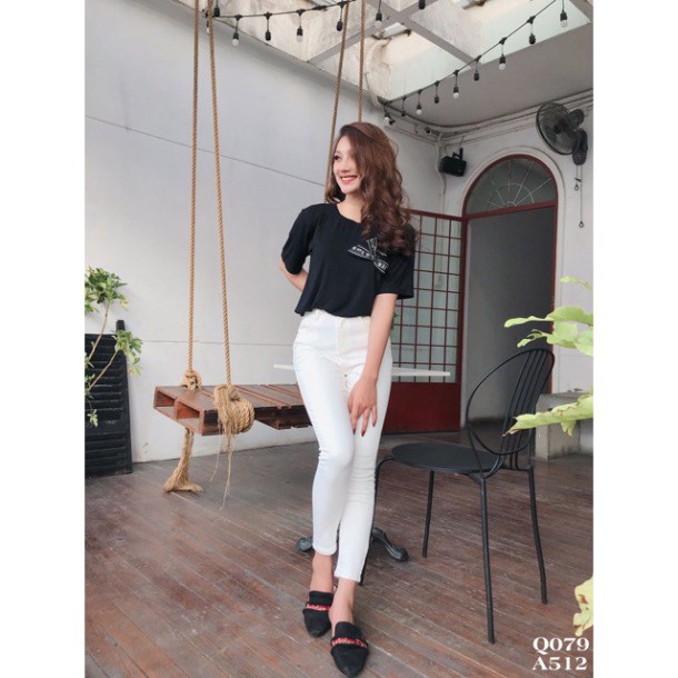 [Freeship - Thanh lí 1 ngày] Quần Jeans TRƠN 2 màu ĐEN TRẮNG LazaGroup