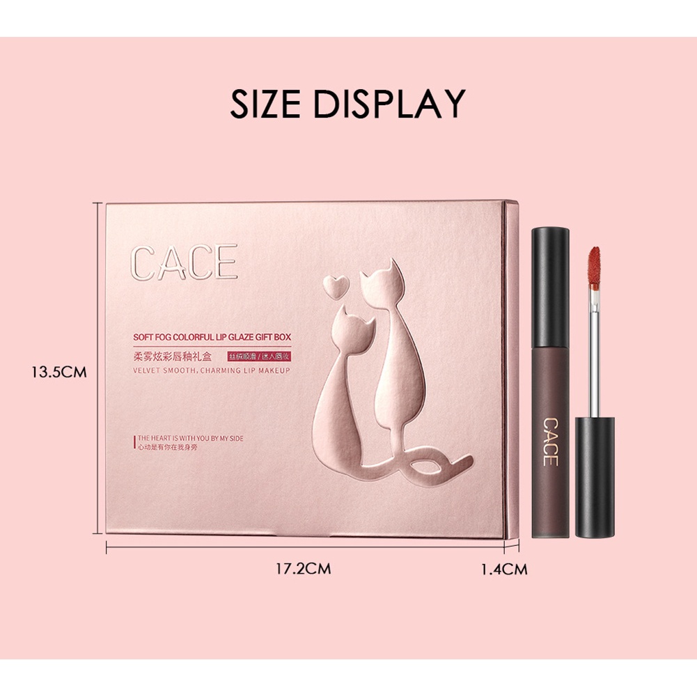 ANNIES [Hàng mới về] Set son kem lì nhiều màu sắc chống thấm nước thích hợp làm quà tặng valentine CACE