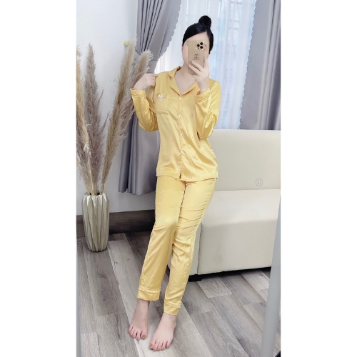 Bộ pijama Viền Bèo Quần Dài - Áo Dài ( ảnh thật)