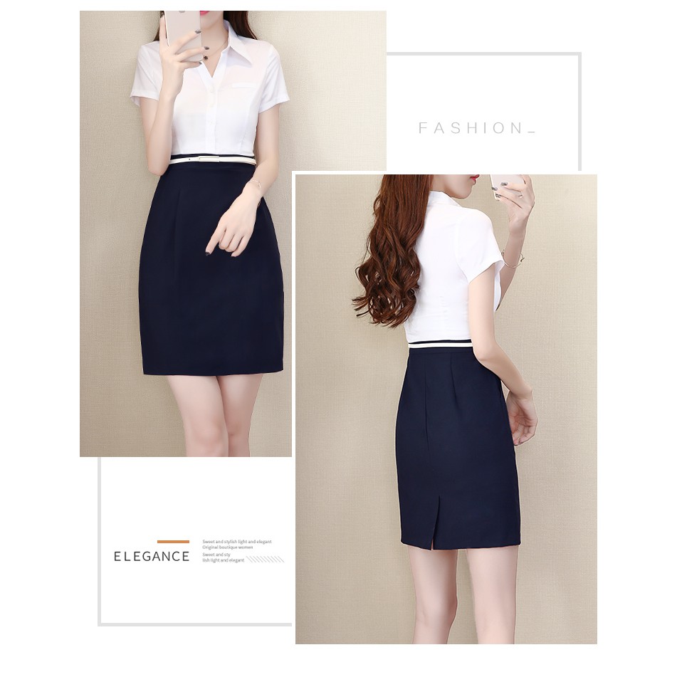 ĐẦM LIỀN ÁO SƠ MI CỘNG CHÂN VÁY CHO CÁC CÔ NÀNG CÔNG SỞ