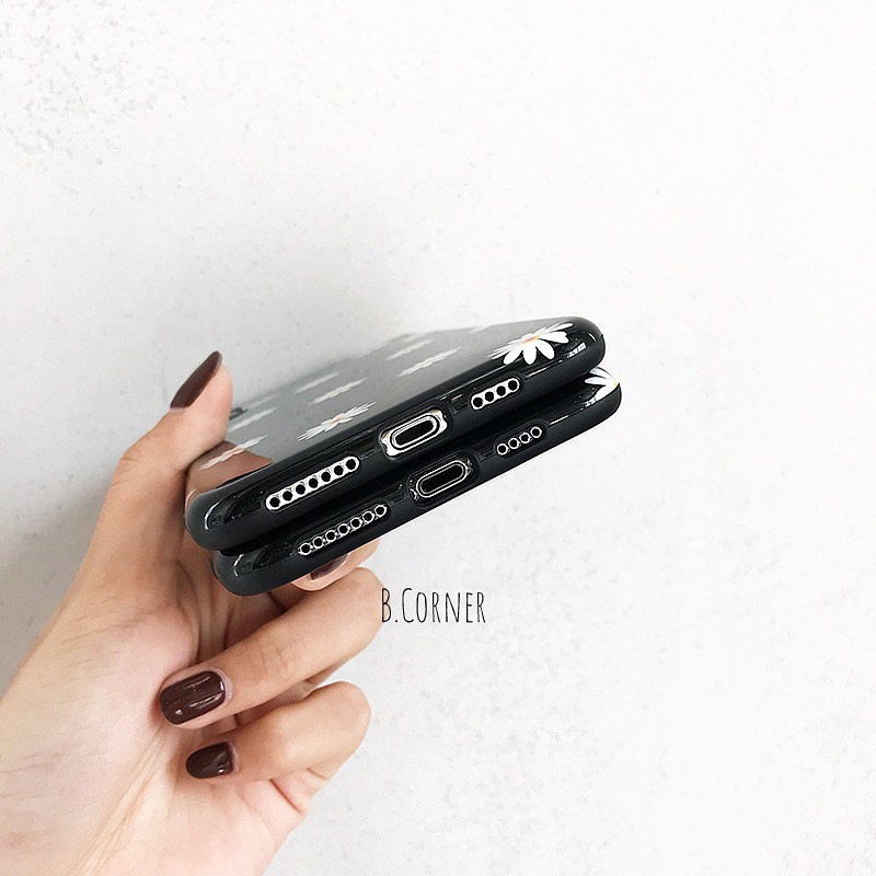 Ốp Lưng Điện Thoại Nhựa Mềm Nền Đen Hoa Nhí - CAS2066