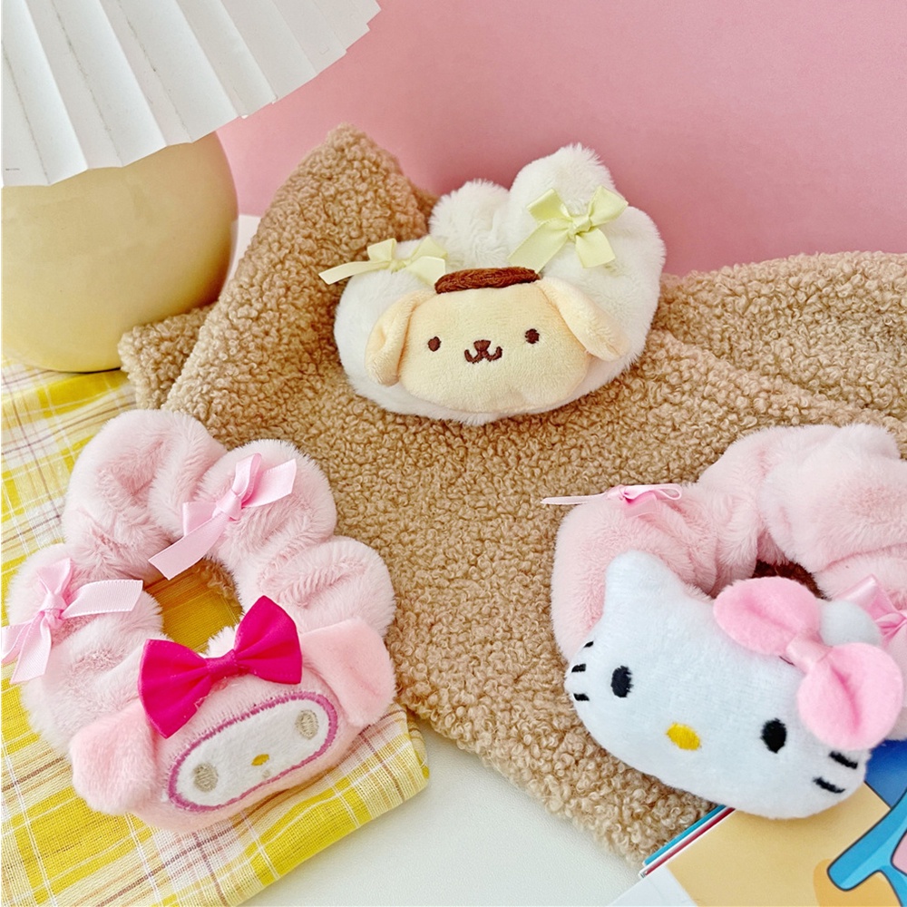 Dây Cột Tóc Vải Bông Hình Thỏ / Mèo Hoạt Hình Đáng Yêu Phong Cách Lolita Cho Nữ