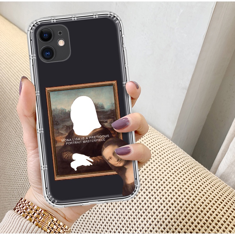 Ốp Điện Thoại Trong Suốt Họa Tiết mona lisa Cổ Điển Cho iphone 13 14 pro max 6s 7 8 plus xr 12 mini 11 pro xs max se2