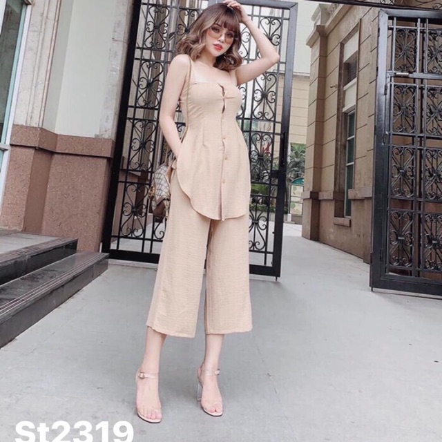 Sét áo lai bầu xẻ tà và quần suông