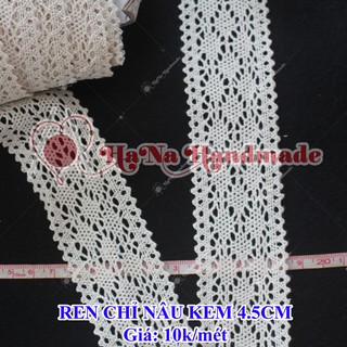 Ren chỉ nâu kem trang trí