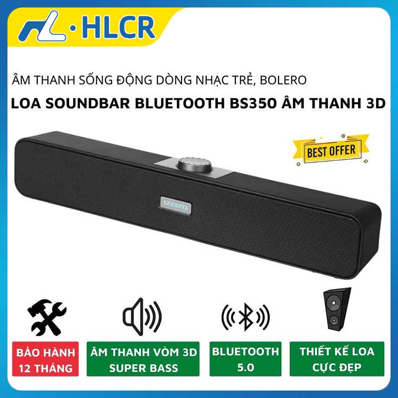 Loa Soundbar Bluetooth Vi Tính, Máy Tính, Điện thoại di động,Tivi SPEAKER 350BS Âm Thanh 360 Độ Nghe Nhạc, Xem Phim C