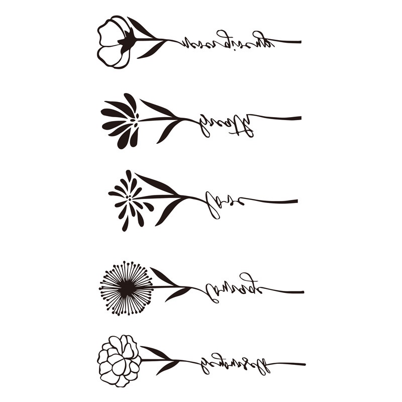 Hình xăm 3D bông hoa dán tạm thời nhiều mẫu tùy chọn