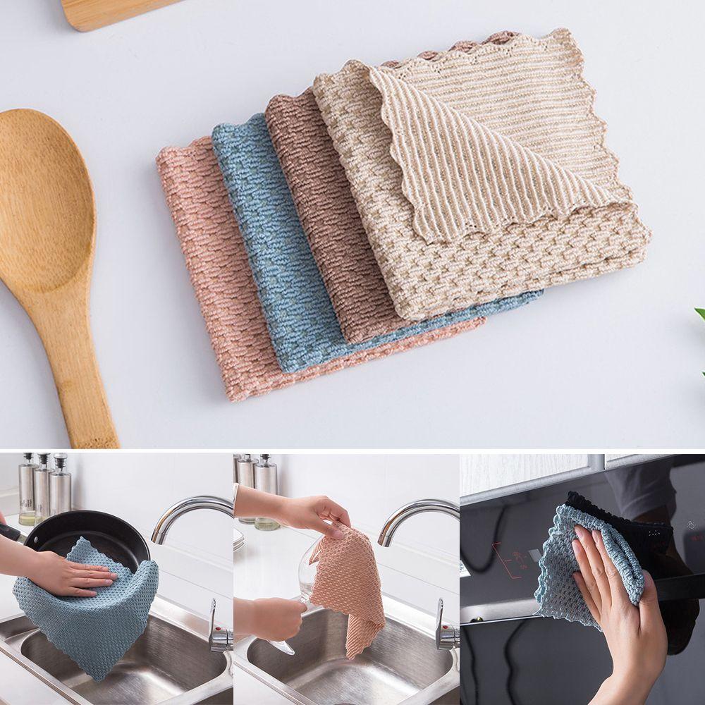 DORAW Set 1 / 2 Khăn Lau Chén Dĩa Tiện Lợi Cho Nhà Bếp