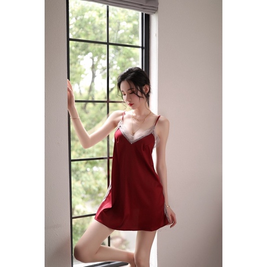 [1359]Váy ngủ hai dây lụa satin sexy cao cấp, Đầm mặc nhà gợi cảm quyến rũ | BigBuy360 - bigbuy360.vn