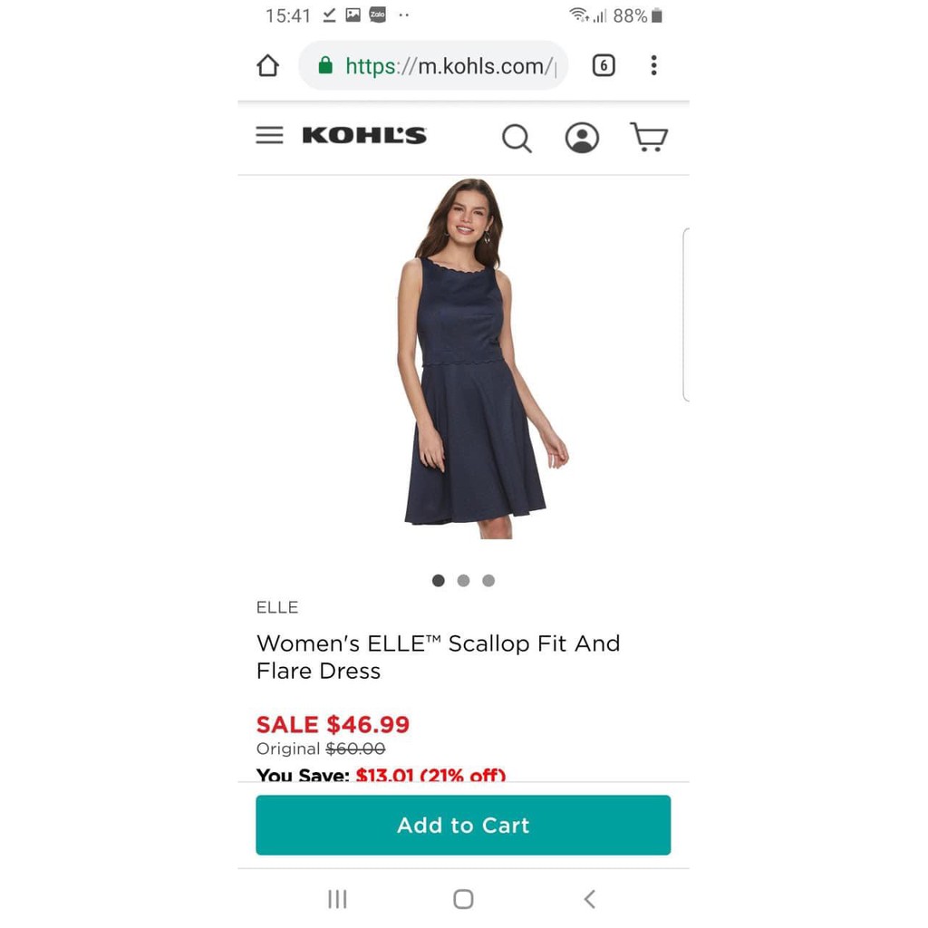 Đầm xòe Elle viền