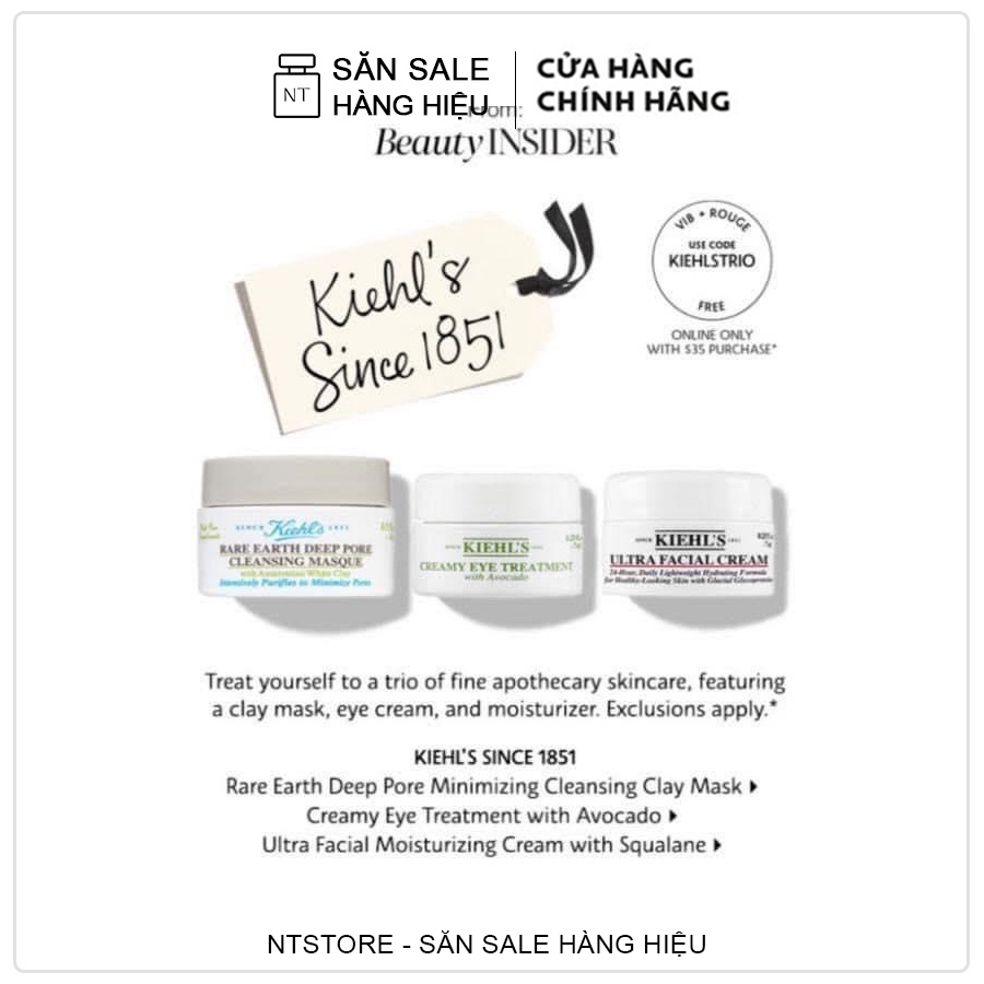 KIEHLS SET mặt nạ dưỡng MINI 3 món chính hãng