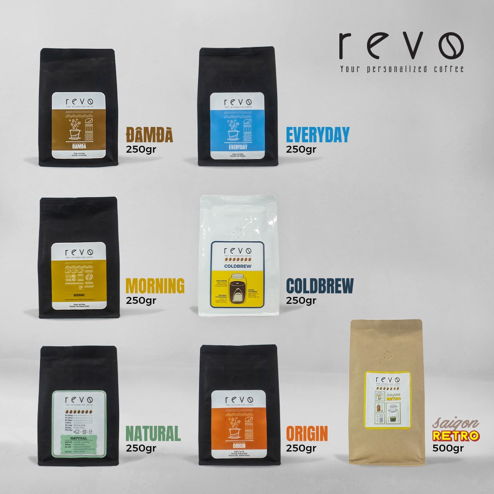 Cà Phê Rang Xay Nguyên Chất Revo Saigon Retro - 100% Robusta - Chuyên dùng pha phin - gói 500gr | BigBuy360 - bigbuy360.vn