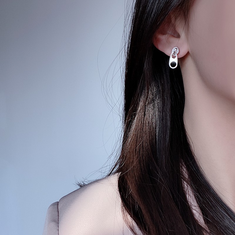 Bông tai hình dây kéo thời trang Hàn Quốc