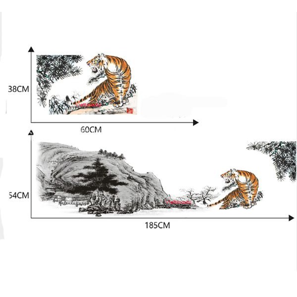 Decal dán sườn  Tem dán sườn 3D trang trí xe hơi Hổ Xuống núi- Tặng kèm dụng cụ dán