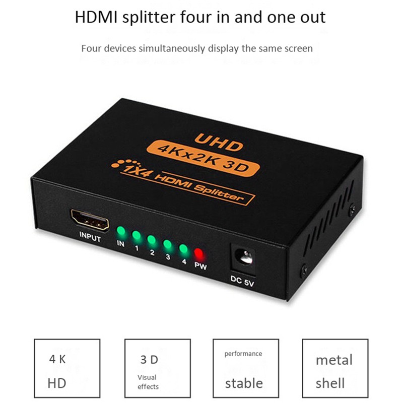 Bộ Chia Cổng Hdmi 1 Sang 4 4kx2k Hdmi 1 Trong 4 Out 1 In 4 Out 1 Phút 4 1x4