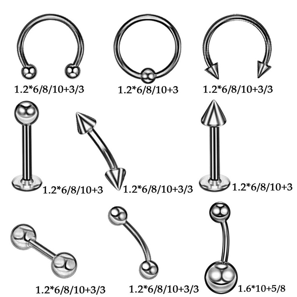 Bộ 42 Dụng Cụ Xỏ Khuyên Tai / Lông Mày / Môi