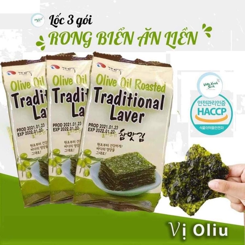 Rong biển ăn liền hàn quốc lốc 3 gói