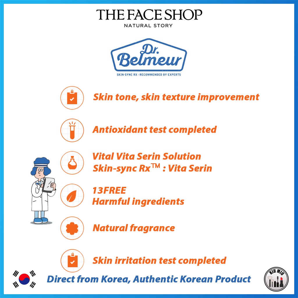 THE FACE SHOP Dr. Belmeur VITA SERINE TONE SMOOTHING SERUM 45ML *ORIGINAL KOREA*