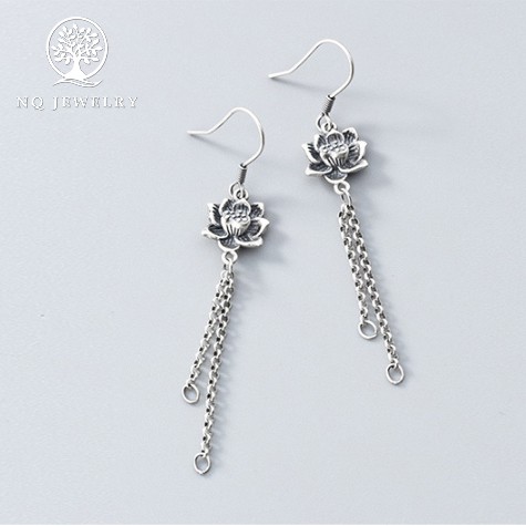 Charm bạc dây bông tay hoa sen - NQ Jewelry