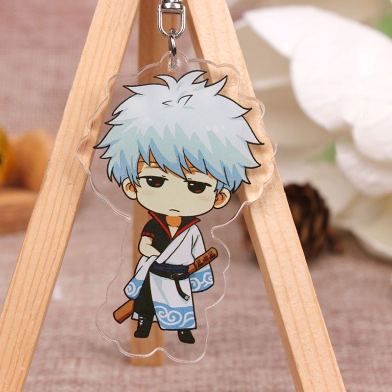 Móc Khóa Nhựa Acrylic Hai Mặt Trong Suốt In Hình Gintama
