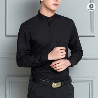 [HOT Sơ mi Nam 99K] Áo Sơ mi Nam, Áo nam cổ tàu, Sơ mi đen trơn - ANT01