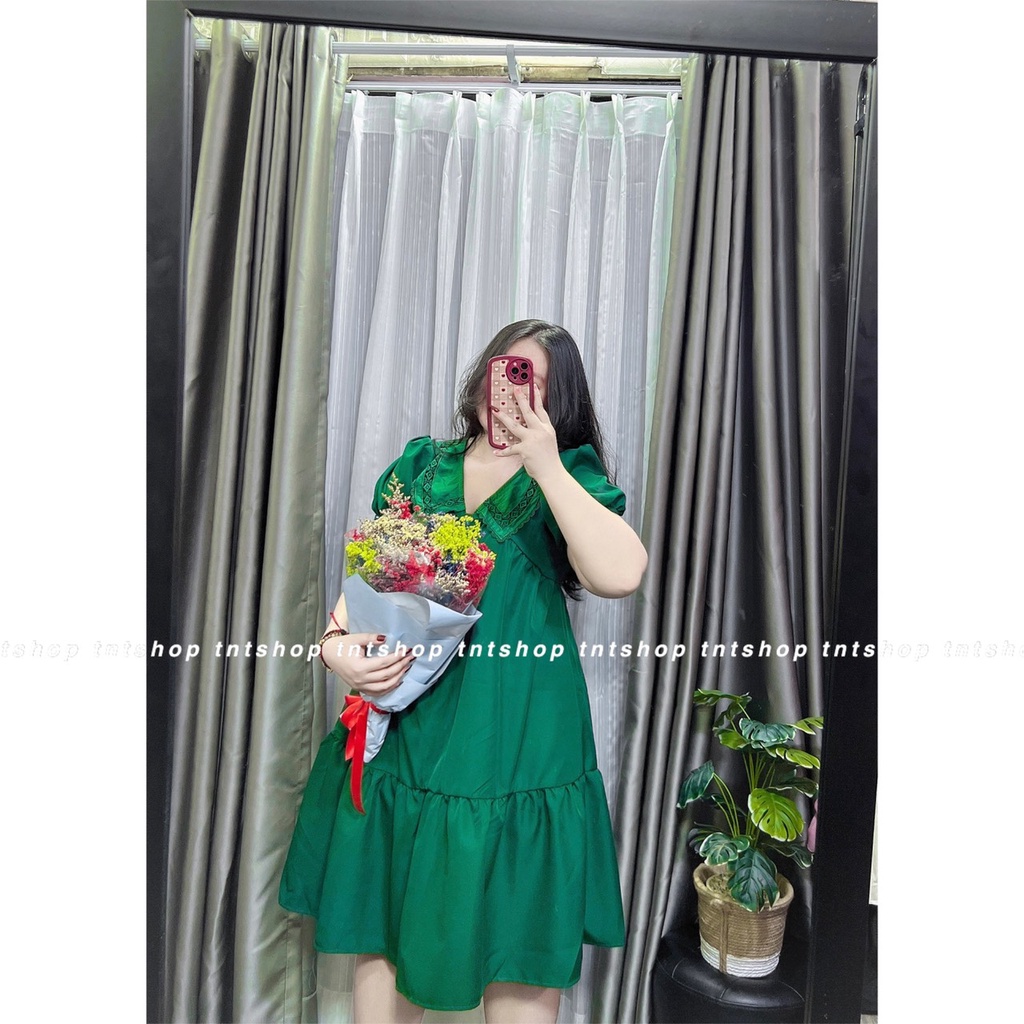 ĐẦM BABYDOLL CỔ V VIỀN REN BẦU BÌ BON CHEN THOẢI MÁI [TNT SHOP BIGSIZE 60KG 90KG] | BigBuy360 - bigbuy360.vn