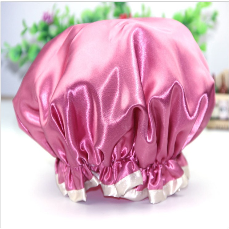 Mũ 2 lớp trùm đầu khi tắm loại dầy mầu ngẫu nhiên