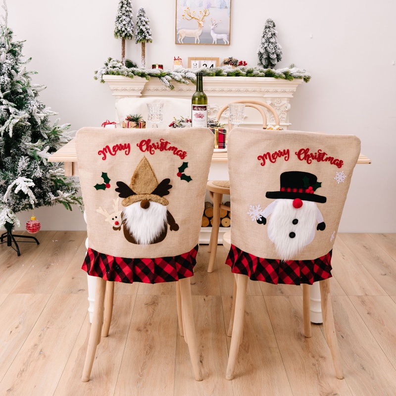 QQ Vỏ Bọc Ghế Trang Trí Giáng Sinh / Sinh Nhật / Lễ Hội Họa Tiết Caro Đỏ Đen